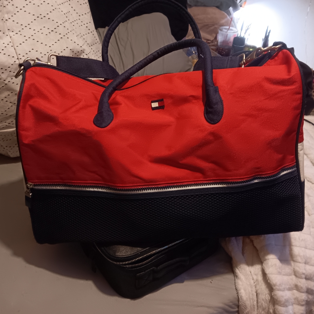 Tommy Hilfiger Red and Blue Travel Bag